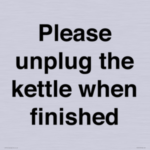 Please unplug the kettle when finished